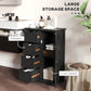 kleankin Bathroom Storage Cabinet, Floor Cabinet with Adjustable Shelf and 4 Drawers, Side Cabinet for Washroom, White