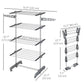 HOMCOM Garment Drying Rack Stainless Steel Folding Clothes Hanging Rack with Side Wings Castors for Indoor Outdoor Grey