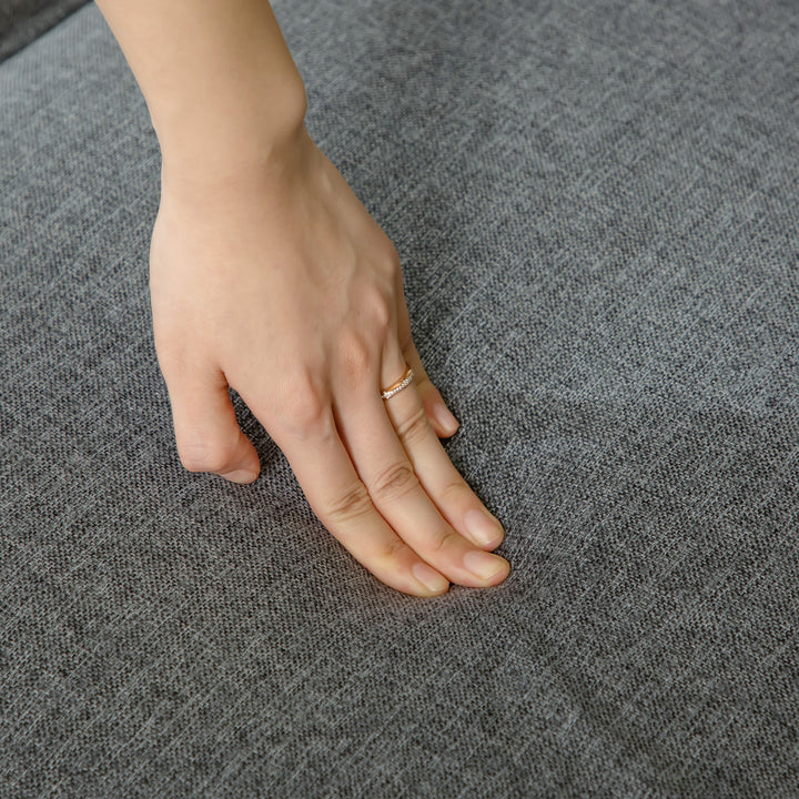 HOMCOM 3-Seater Sofa Couch, 81" Modern Upholstered Linen Fabric Sofa with Rubberwood Legs, Nailhead Trim and Rolled Arms for Living Room, Bedroom and Apartment, Grey