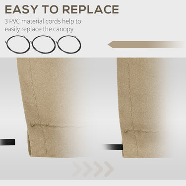 Outsunny 13' x 8' Retractable Awning Fabric Replacement Outdoor Sunshade Canopy Awning Cover, UV Protection, Beige