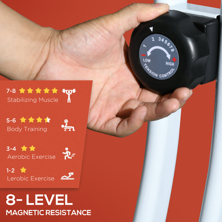 Soozier Foldable & Quiet Exercise Bike with 8-Level Magnetic Resistance, Pulse Sensor, Wheels and LCD Monitor, Black