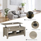 HOMCOM Lift Top Coffee Table with Hidden Storage Compartment and Open Shelves, Lift Tabletop Pop-Up Center Table for Living Room, White