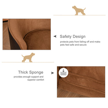 PawHut Dog Sofa, Cat Couch with Removable Washable Cushion, Elevated Pet Cat Sofa for Miniature Dogs, White