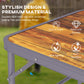 Outsunny 35.5" Outdoor Folding Portable Camping Picnic Table with Adjustable Height, Aluminum Frame for BBQ, Party, Coffee