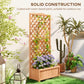 Outsunny Wood Planter with Trellis for Vine Climbing, Raised Garden Bed to Grow Vegetables for Backyard, 28" x 11" x 46", Brown