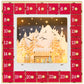 HOMCOM Wooden Christmas Advent Calendar, Lighted 24 Days Xmas Calendar House, Christmas Table Decoration with Countdown Drawers, Bible Characters, Battery Operated, Natural