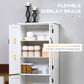 HOMCOM 48" 4-Door Storage Cabinet Multi-Storey Large Space Pantry with Adjustable Shelves Black