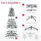 HOMCOM 7.5ft Artificial Snow Flocked Christmas Tree Xmas Tree Holiday Home Indoor Decoration for Party with Foldable Feet, Green