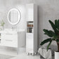 kleankin 71" Tall Bathroom Storage Cabinet, Narrow Linen Tower with Drawer, Open Shelves, 2 Doors Cabinets and Adjustable Shelves, High Gloss White