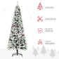 HOMCOM 9-foot Pencil Snow Flocked Artificial Christmas Tree with 1350 Pine Realistic Branches, Pine Cones, Red Berries, Auto Open, Green