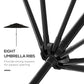 Outsunny 9FT 3 Tiers Patio Umbrella Outdoor Market Umbrella with Crank, Push Button Tilt for Deck, Backyard and Lawn, Sky Blue