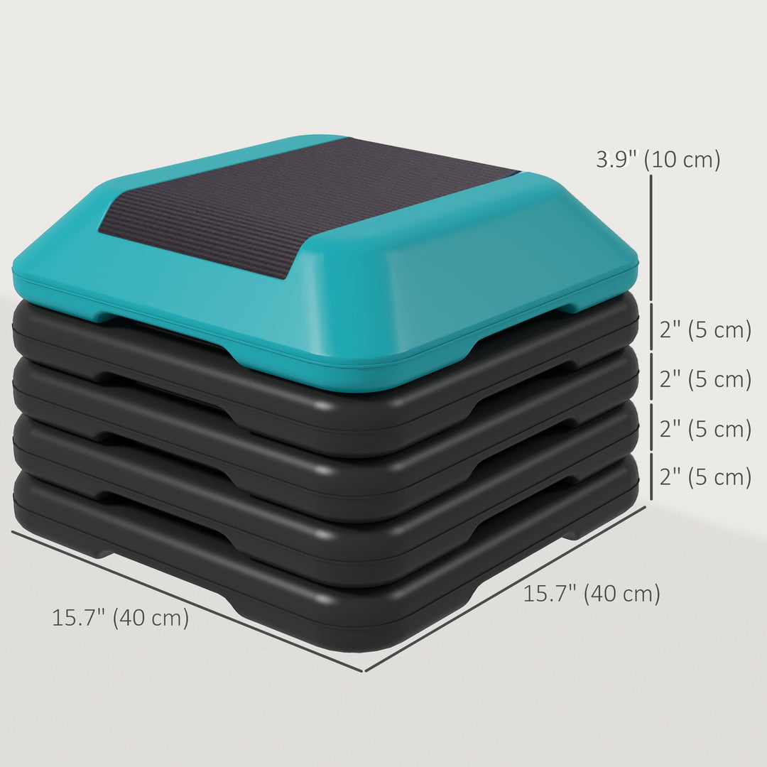 Soozier 5-Level Height Adjustable Stepper, Aerobic Exercise Step Platform, 4" 6" 8" 10" 12", Grey