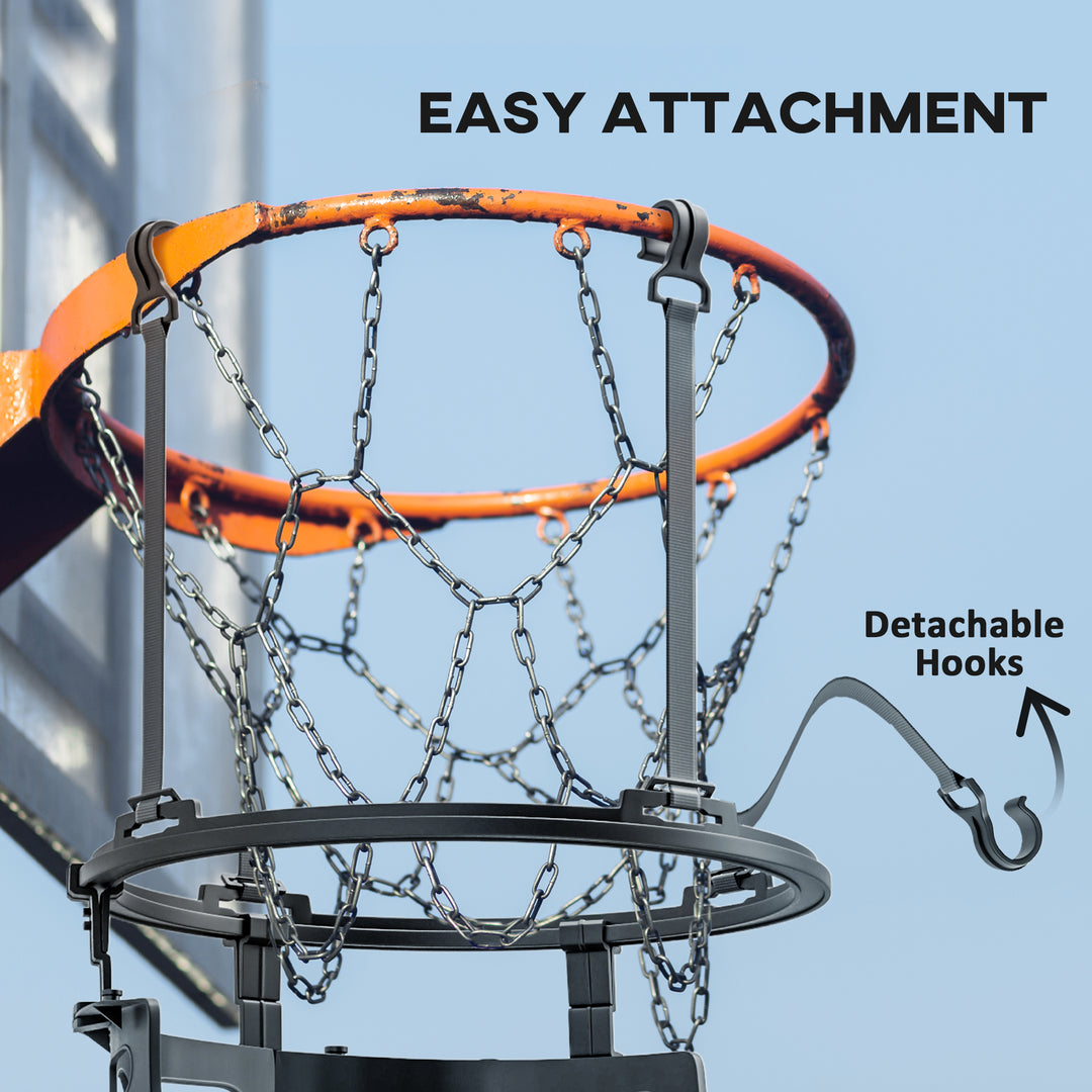 Soozier Basketball Hoop Ball Returner, Height Adjustable Basketball Rebounder with 360° Rotatable Return Chute, Black