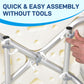 HOMCOM Bath Chair with Back, Adjustable Height Non-slip Shower Stool Bench Tool-Free Assembly Bathroom Aids, White