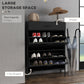 HOMCOM Modern Shoe Cabinet Storage 12 Pair Shoe Organizer with 2 Flip Doors Drawer and Adjustable Shelf White