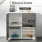 HOMCOM High Gloss Buffet Sideboard with 2 Drawers, 2 Doors and Adjustable Shelf, Kitchen Storage Cabinet with Push Open Design, White