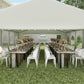 Outsunny 32'x16' Large Patio Gazebo, Steel Party Event Wedding Tent Canopy Carport Garage W/ 4 Removable Sidewalls for Outdoor Parking, White