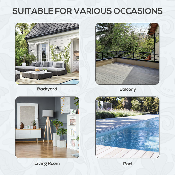 Outsunny 4 Pieces Rattan Wicker Outdoor Conversation Furniture Set w/ Corner Sofa Loveseats Coffee Table Cushions, Mixed Grey