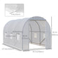 Outsunny 8.2x6.6x6.6ft Walk-in Tunnel Greenhouse Portable Garden Plant Growing Warm House with Door and Ventilation Window, White