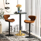 HOMCOM High Top Bar Table, Modern Round Dining Table with Faux-marbled Top and Gold Base, Bistro Table for 2 People, Black