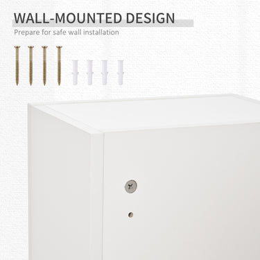 kleankin Wall Mount Medicine Cabinet, 5-tier Lockable Bathroom Cabinet with 2 Keys and Adjustable Shelves, White