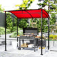Outsunny 7' x 5' BBQ Grill Gazebo Tent, Garden Grill Canopy with Steel Frame and Hooks, Outdoor Sun Shade, Grey