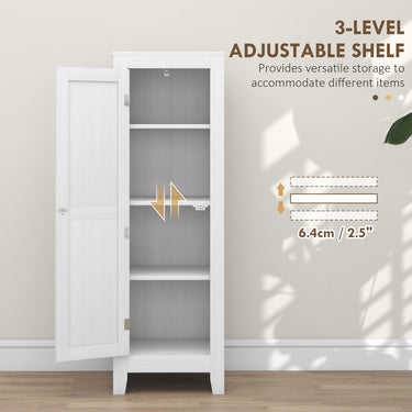 HOMCOM Kitchen Pantry Storage Cabinet with Adjustable Shelves, Small Storage Cabinet with Door and Shelves, White