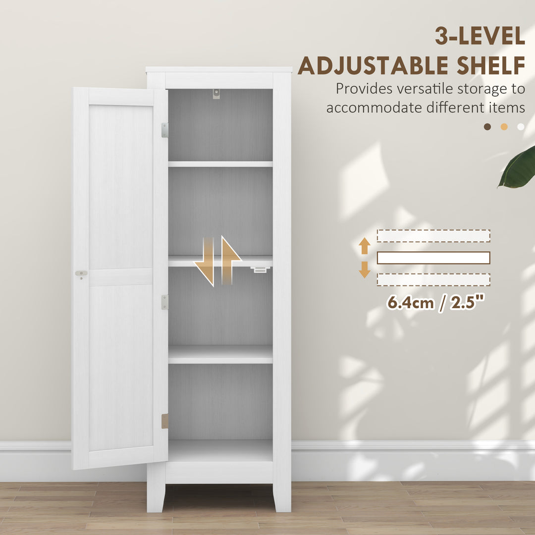 HOMCOM Kitchen Pantry Storage Cabinet with Adjustable Shelves, Small Storage Cabinet with Door and Shelves, White