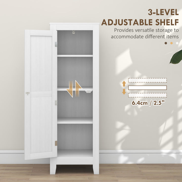 HOMCOM Kitchen Pantry Storage Cabinet with Adjustable Shelves, Small Storage Cabinet with Door and Shelves, White