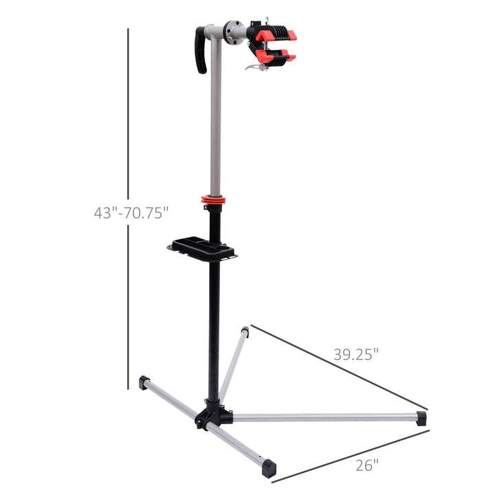HOMCOM 47" To 75" Adjustable Bike Repair Stand Tool Tray Bicycle Cycle Rack Work