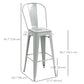HOMCOM Set of 4 Bar Stools Kitchen Industrial Breakfast Bistro Cafe Metal Frame Black