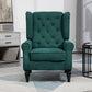 HOMCOM Fabric Accent Chair, Button Tufted Armchair, Upholstered Modern Living Room Chair, Wingback Chair with Wood Legs, Rolled Arms, Thick Padding for Bedroom, White