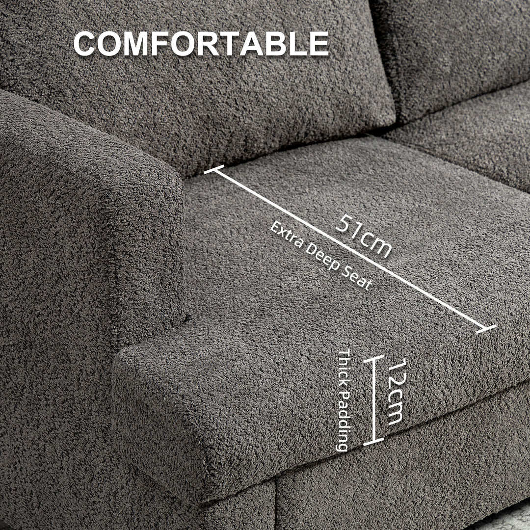 HOMCOM 54.3" Loveseat Sofa, 2 Seater Sofa with Removable Cushions, Small Couch with Wood Frame for Living Room, Cream White