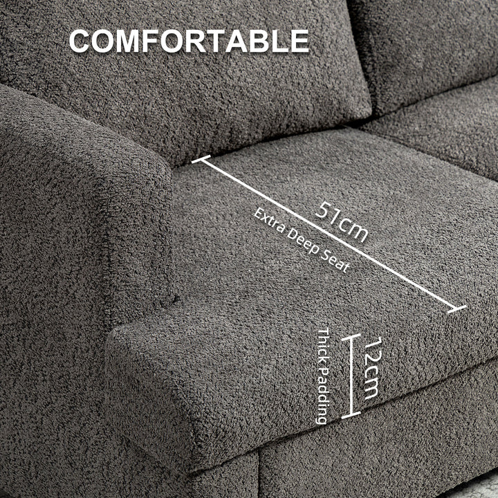 HOMCOM 54.3" Loveseat Sofa, 2 Seater Sofa with Removable Cushions, Small Couch with Wood Frame for Living Room, Cream White