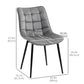 HOMCOM Upholstered Dining Chair Lounge Chair Soft Set of 2 Velvet-Touch Kitchen Reception Living Room Chair with Metal Legs, Grey