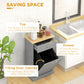 HOMCOM Kitchen Tilt Out Trash Bin Cabinet, Free Standing Recycling Cabinet, Trash Can Holder with Drawer, White
