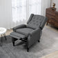 HOMCOM Wingback Reclining Chair with Footrest, Button Tufted Recliner Chair with Rolled Armrests for Living Room, Light Grey