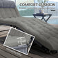 Outsunny 2-Piece Folding Lounge Chairs with Adjustable Backrest, Tanning Chair with Cushion, Side Pocket, Headrest, Grey