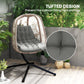Outsunny Outdoor Swing Cushion, Tufted Patio Cushion Replacement for Garden Chair Egg Chair,  Indoor Outdoor Seat Cushion, Grey