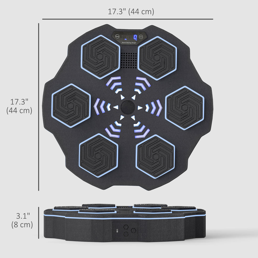 Soozier Music Boxing Machine for Adults, Wall Mounted Music Punching Machine with 9 Speeds & Modes, LED Lights