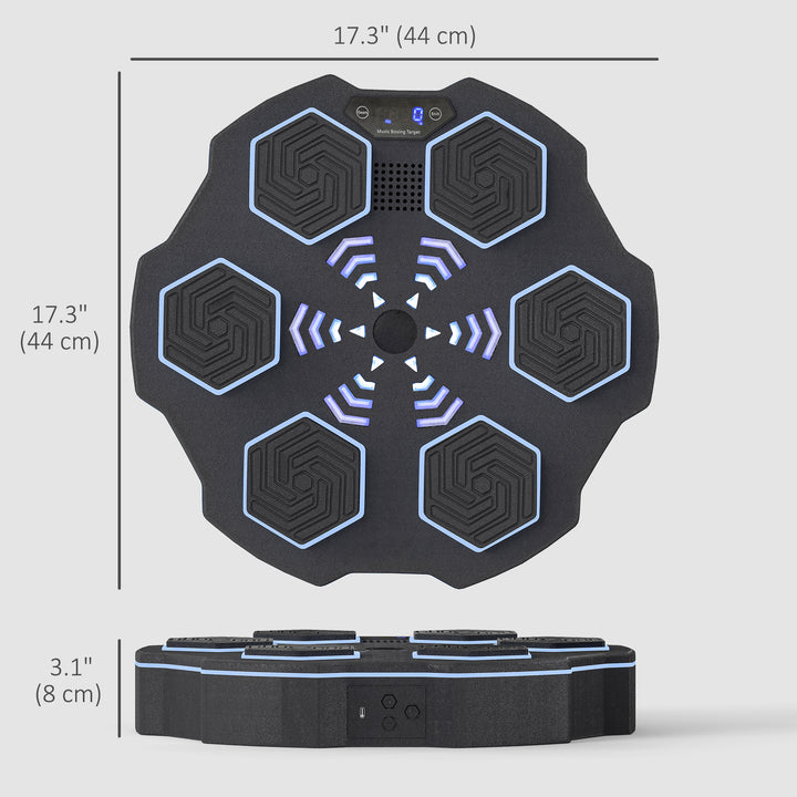 Soozier Music Boxing Machine for Adults, Wall Mounted Music Punching Machine with 9 Speeds & Modes, LED Lights