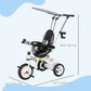 Qaba 6 in 1 Kids Tricycle with Removable Handlebar and Canopy, Navy Blue