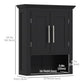 kleankin Bathroom Wall Cabinet, Medicine Cabinet, Toilet Storage Cabinet with Shelf for Living Room and Entryway, White