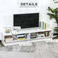 HOMCOM Lighted TV Stand for TVs up to 75", TV Cabinet with Storage for Living Room, High Gloss White