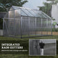 Outsunny 6' x 10' x 6.6' Polycarbonate Greenhouse, Walk-In Green House Kit Garden, Plants Grow, Galvanized Sheet Aluminum Frame with Rain Gutter, Vents and Sliding Door, Green