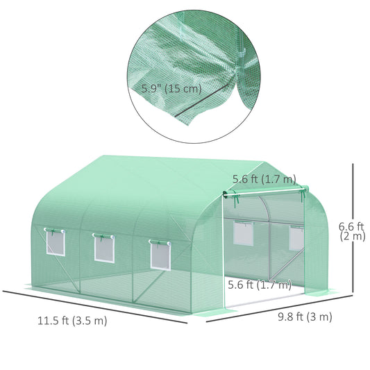 Outsunny Outdoor Greenhouse Walk-In Greenhouse Portable Greenhouse Canada Garden Plant Flower Seed Greenhouse W/ Premium Steel Frame
