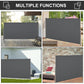 Outsunny 118" x 63" Retractable Side Awning Patio Outdoor Folding Privacy Screen with Resistance to UV Rays & Wind, Grey