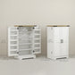 HOMCOM Farmhouse Kitchen Pantry Storage Cabinet, Kitchen Pantry Cabinet with Doors and Adjustable Shelves, White