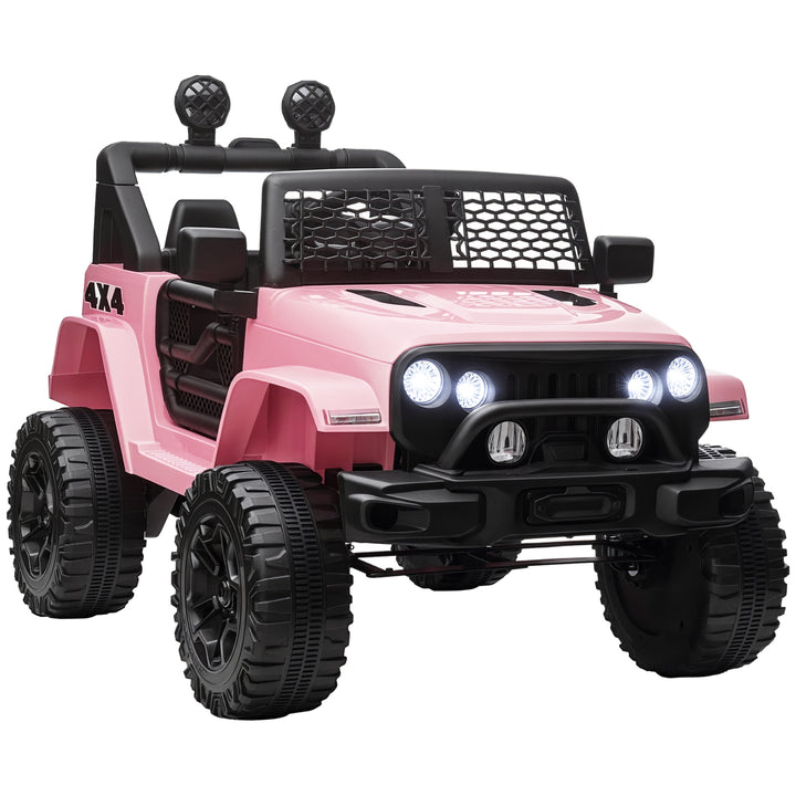 Aosom 12V Electric Truck Off Road Electric Pickup with Remote Control, Adjustable Speed, Ride on Car for Kids, Pink