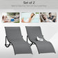 Outsunny Pool Chaise Lounge Chairs Set of 2, S-shaped Foldable Outdoor Chaise Lounge Chair Reclining for Patio Beach Garden With 264lbs Weight Capacity, Black